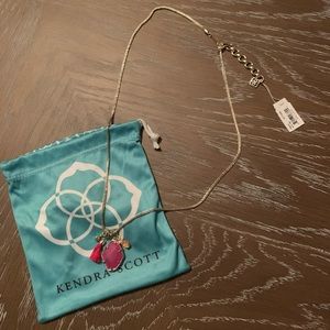 Hailey Pink Coral Opal Gold Necklace NWT